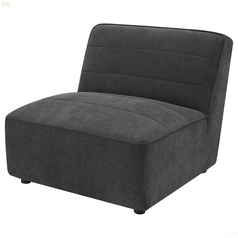 Fauteuil rembourré gris anthracite Ortega, Gris anthracite