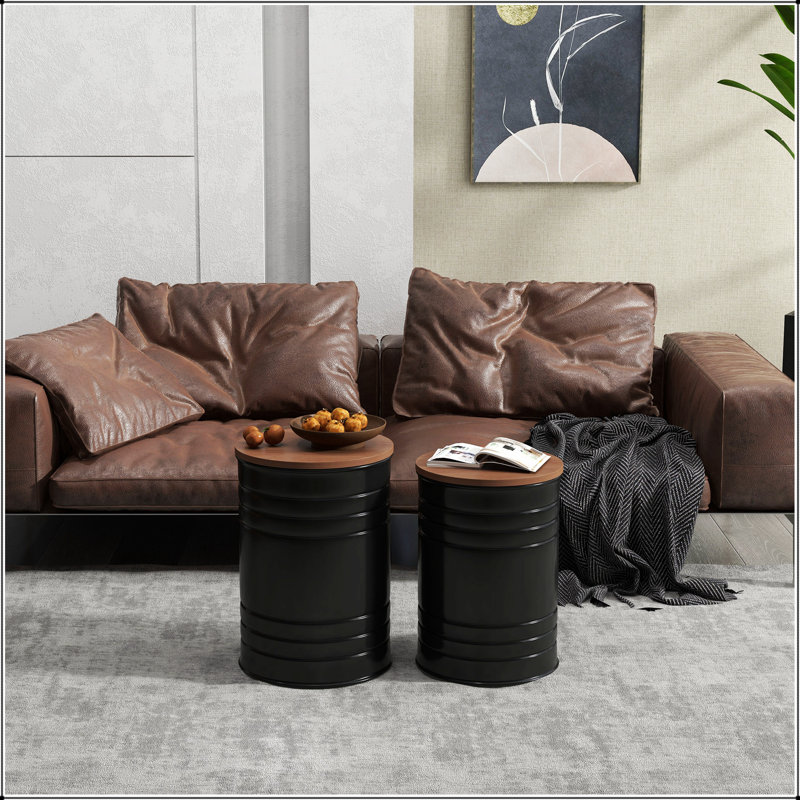 Ensemble de 2 repose-pieds gigognes avec couvercles, espace caché