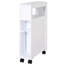 Armoire de rangement à roulettes étroite en bois 6,25 po x 20,5 po x 28,25 po - Blanc