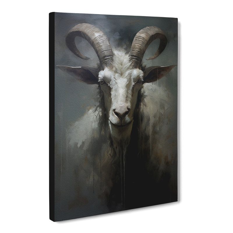 Goat Gestural - Wrapped Canvas, 50cm H x 35cm W x 3cm D
