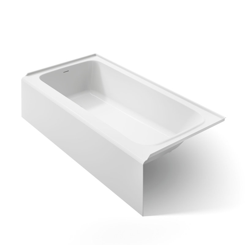 Avec 72 In. X 36 In. Alcove Bath, Left Drain, White, Left