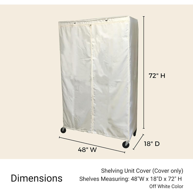 Aycliffe Cover for Wire Rack Shelving Storage Unit, 36" W x 18" D x 72" H