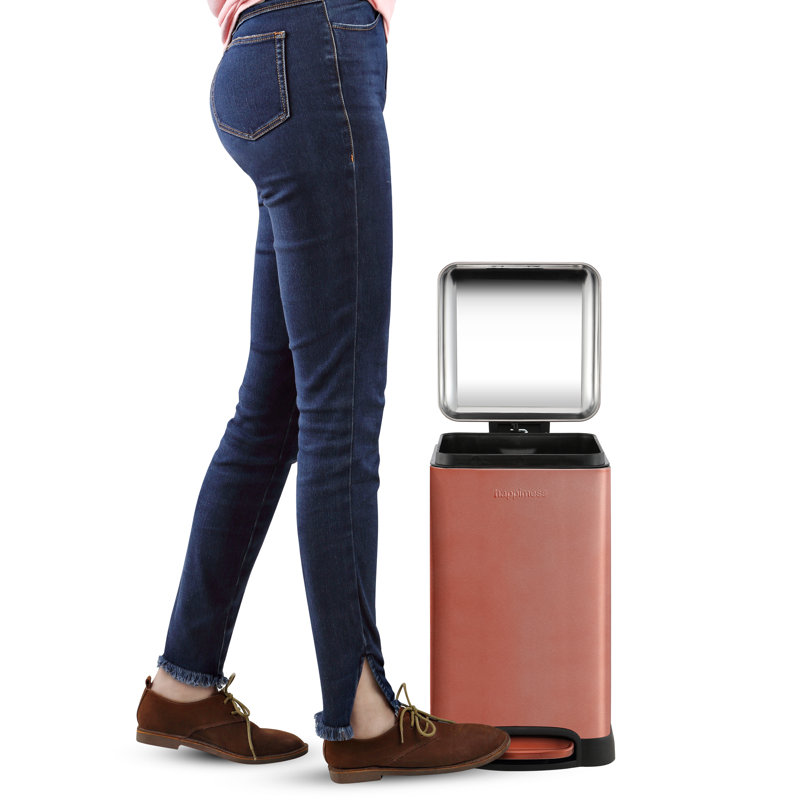 Poubelle à pédale Betty Retro Steel, Or rose, 3,2 gallons
