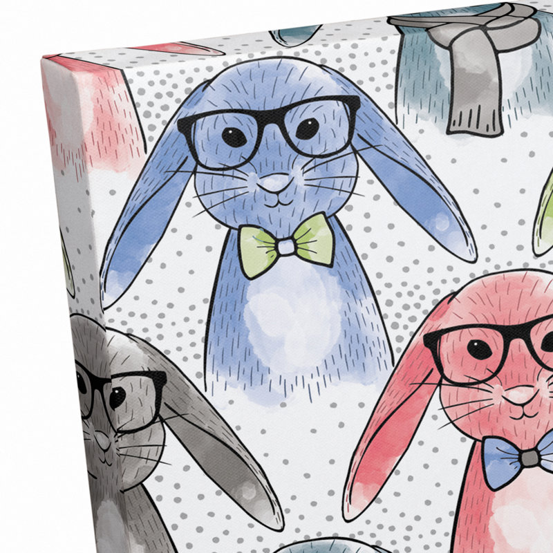 Art sur toile hipster bunnies Blevins, H 12 po x l 18 po x P 1,25 po