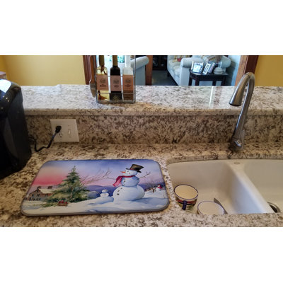 Christmas Snowmen Dish Drying Mat