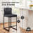 24" Modern Upholstered Kitchen Counter Stool with Black Metal Sled Base & Midnight Faux Leather (Set of 2)-98265309-95955741-96319738