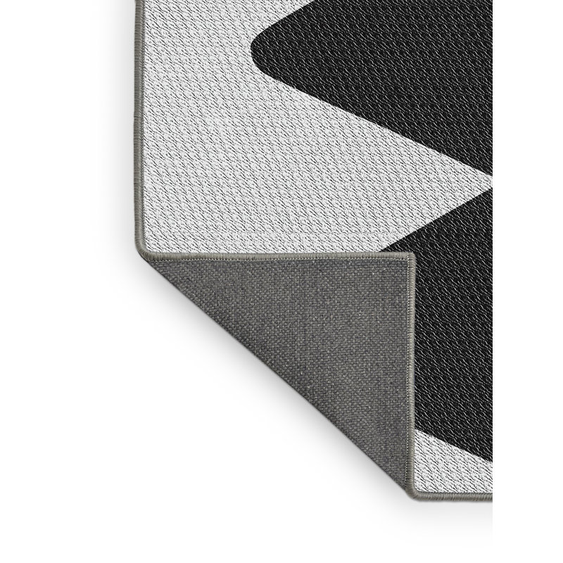 Tapis noir/gris à motifs Hoy, Rectangle 5 pi x 7 pi