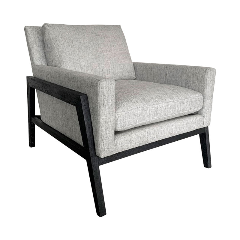 Presidio Upholstered Armchair, Gray 100% Linen