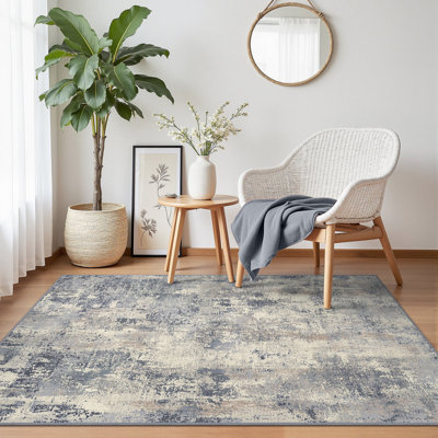 Abstract Machine Printed Area Rug