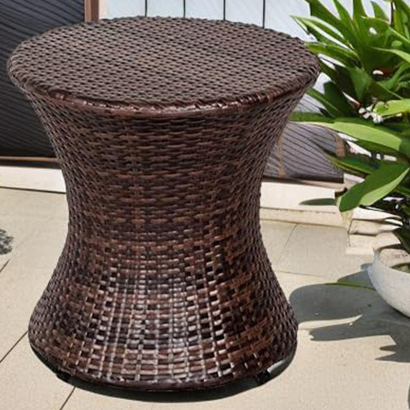 Lark manor outdoor small side table patio rattan end table steel
