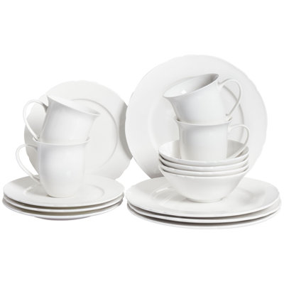 ELDERBERRY 16 Piece Handmade Porcelain China Dinnerware Set - Service for 4