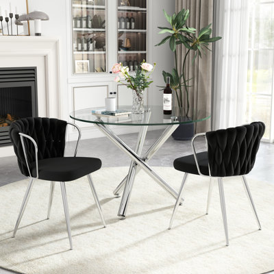 Elegant Round Glass Dining Table Set