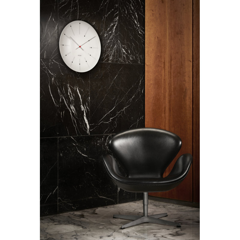 Bankers Metal Wall Clock, White/Black/Red, Extra Large