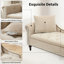 Chaise longue rembourrée en velours / chenille, banc de rangement avec coussin et pieds en bois massif-124247277