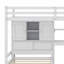  Lit mezzanine simple au-dessus de simple Karanfila avec bureau intégré et escalier, avec compartiments de rangement et tablettes-691808303