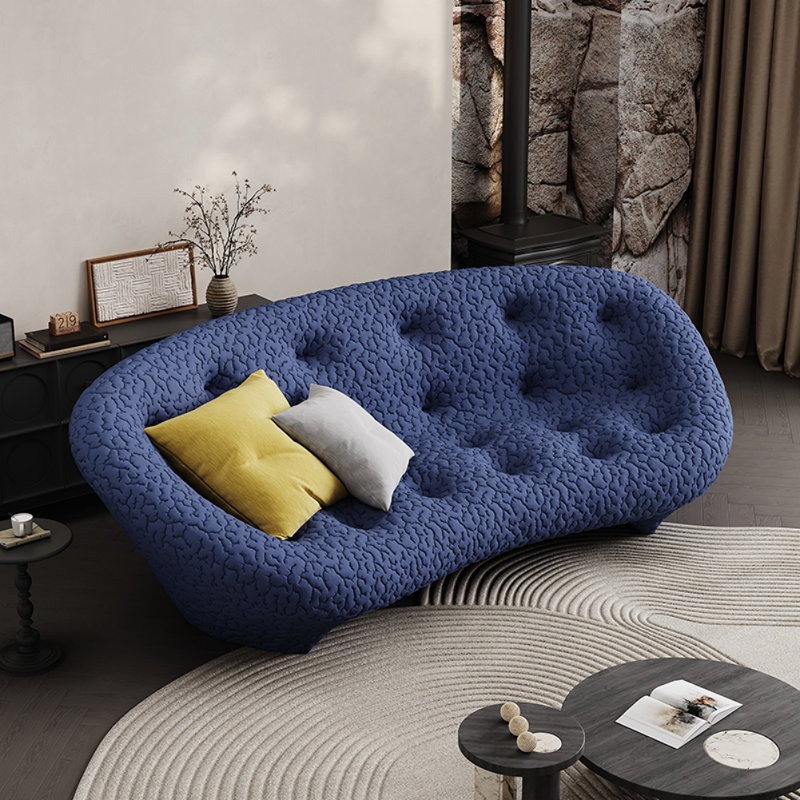 Italian Simple Design Blue Sofa