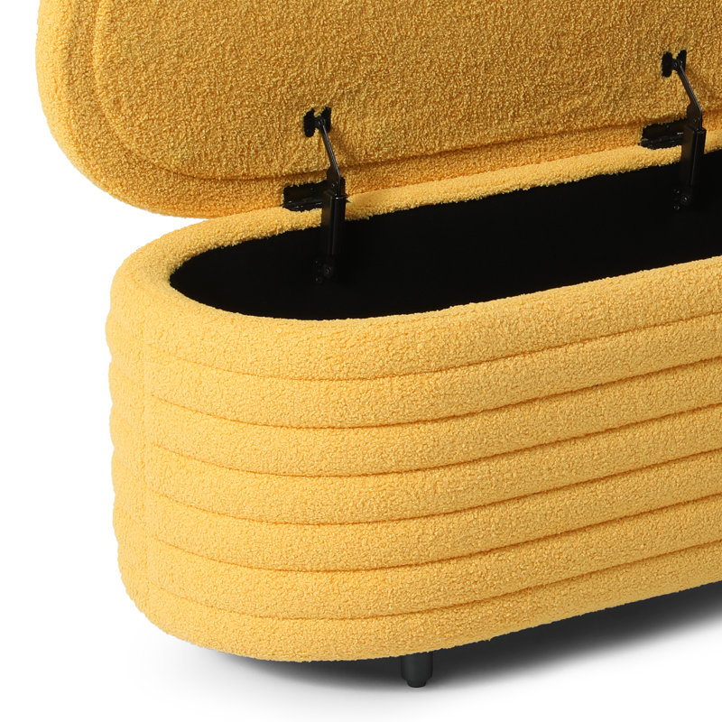 Banc de rangement en sherpa Bayville, Or, H 18,1 po x l 42,5 po x P 17 po