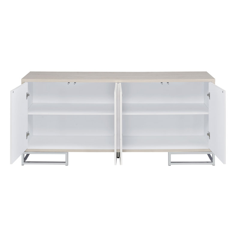 Armoire console Panos White Marcle Paint & Chrome
