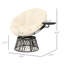 Chaise pivotante pour l'extérieur avec plage de 360 degrés, plateau latéral intégré, coussin rembourré de 3,9 po, structure, beige, base à assembler, table pratique, acier thermolaqué surdimensionné, capacité de 265 lb