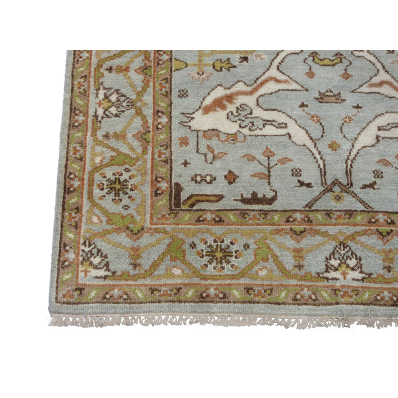Tapis 5x8 turquoise Oushak