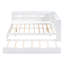 Lit de jour en bois blanc avec lit gigogne simple, tablette de rangement et chargement USB