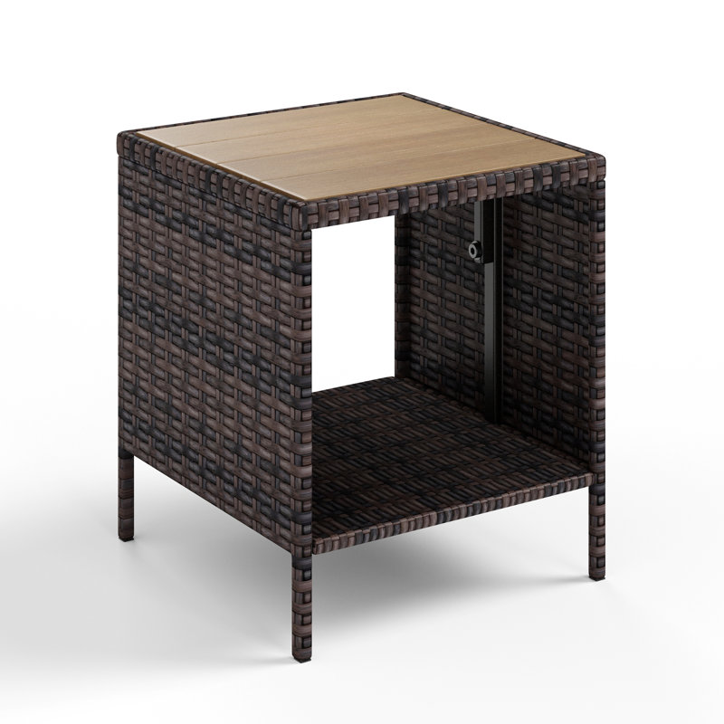 Outdoor Wicker Patio Side Table