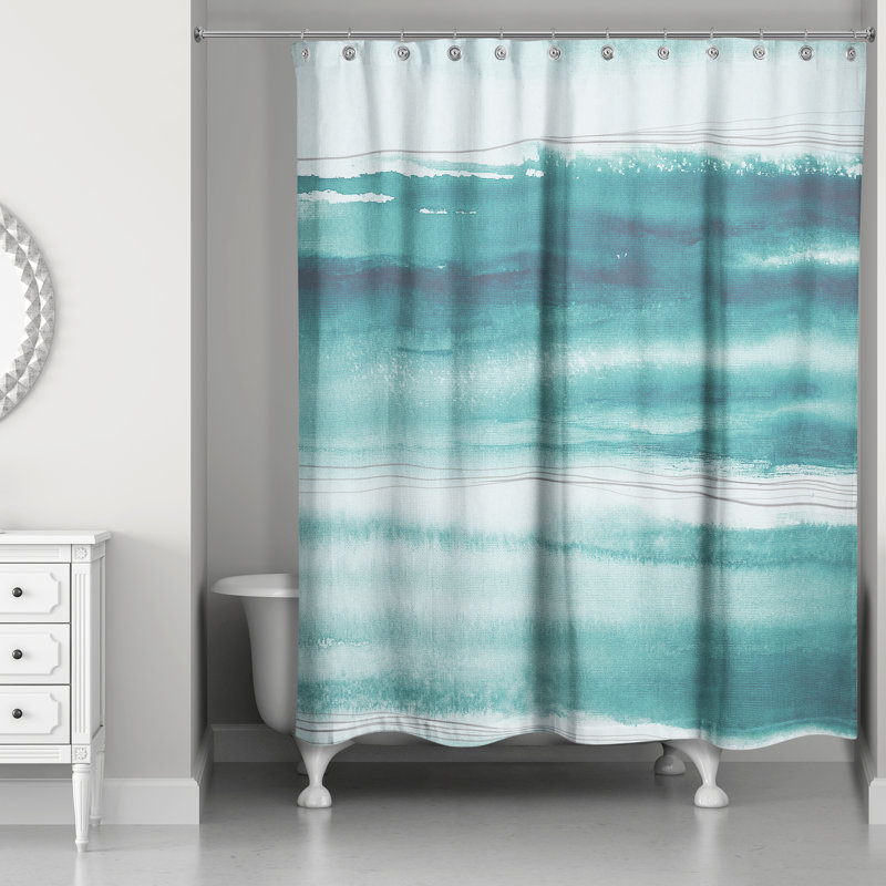 Rideau de douche abstrait aquarelle simple Sherri