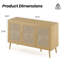 Buffet avec 3 portes en rotin et armoire de rangement moderne pour le salon (petit, naturel)