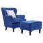 Medaryville Velvet Wingback Chair with Footstool-2098196382