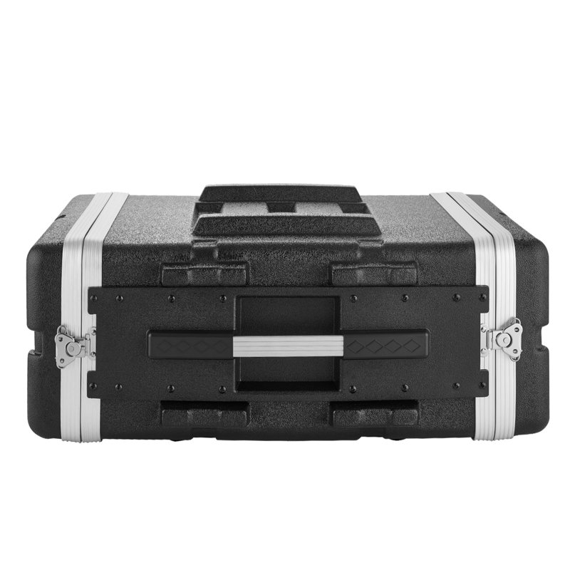 Étui de rangement 4U, profondeur standard de 19 po, armoire pour serveur avec construction en ABS, loquets à torsion encastrés, couvercle avant et arrière détachable, installation facile pour les amplificateurs, profondeur interne de 18,4 po
