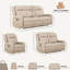 Ensemble de salon 3 pièces inclinable aspect cuir taupe