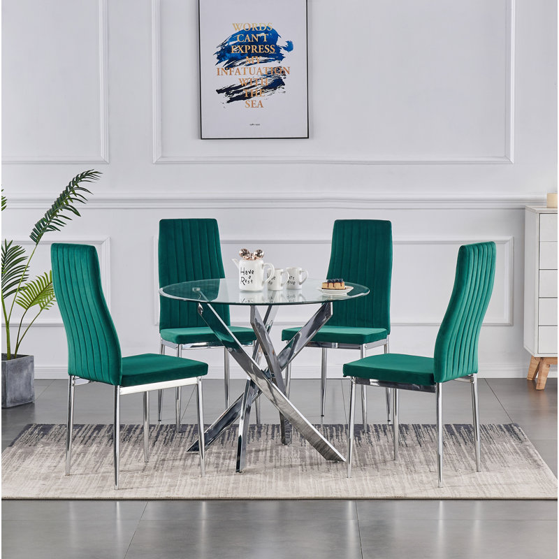 Gabriela 4 - Person Dining Set, Green