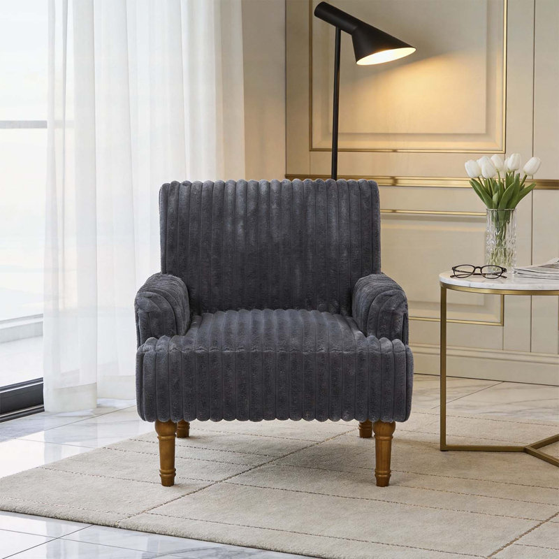 Fauteuil rembourré confortable pour le salon, Gris foncé