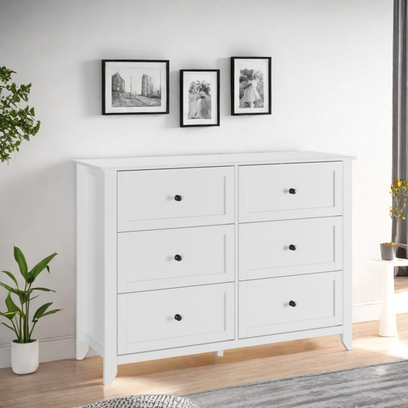 6 Drawer Dresser, White