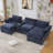U Shaped Modular Sectional Sofa With Storage, Wireless Charging, Bluetooth Speakers, And Movable Footstools For Ultimate Comfort And Entertainment-899501094