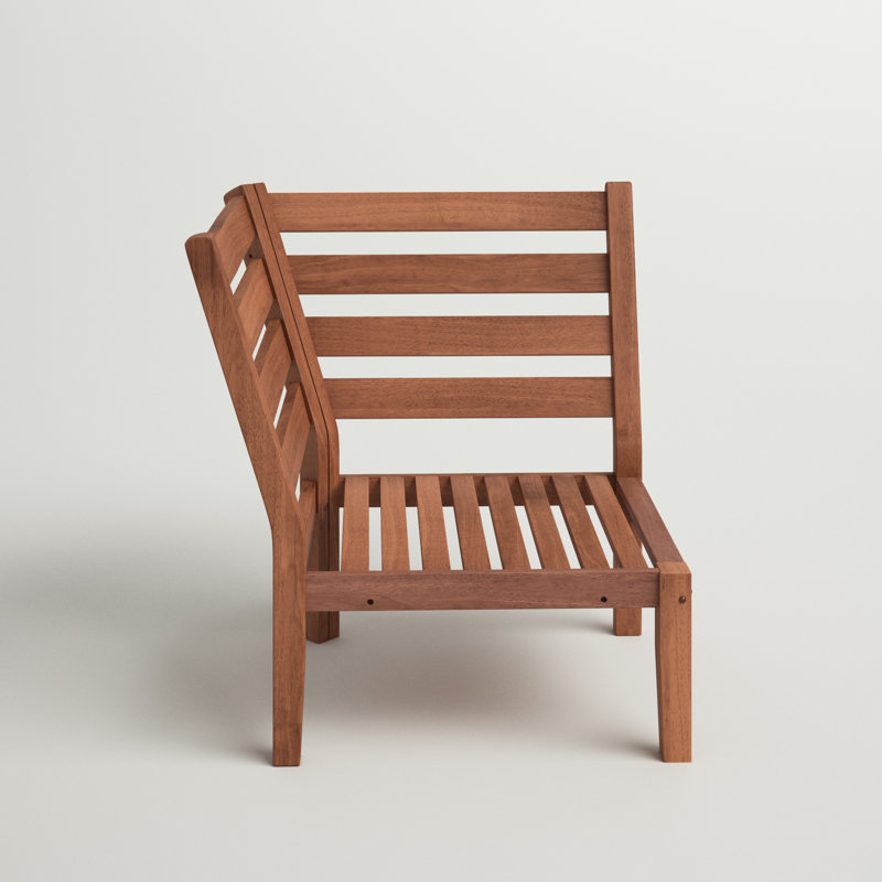 Hursey Rubberwood Outdoor Lounge Chair, Brown