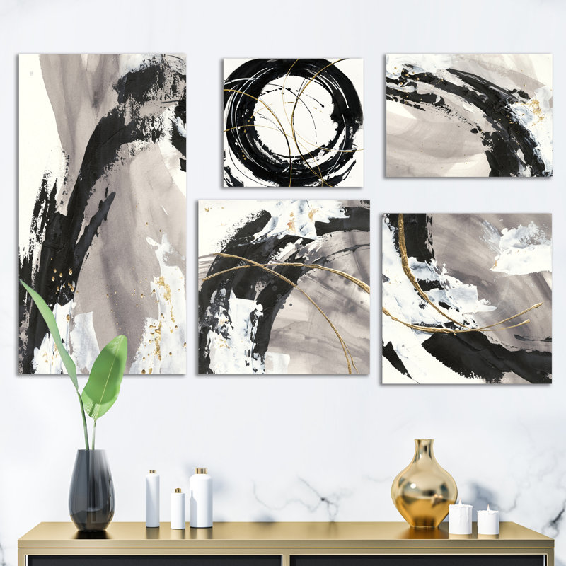 « glam gold collection », ensemble de 5 reproductions d’art sur toile
