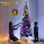 Arbre de Noël à motif de sapin de Noël à charnières de 6,5 pi avec lumières DEL colorées 250 The Holiday Aisle®