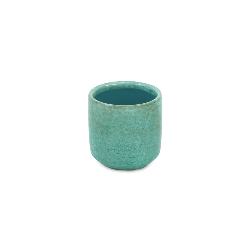 Pot à fleurs en céramique Sia, Vert, H 3 po x l 3,25 po x P 3,25 po