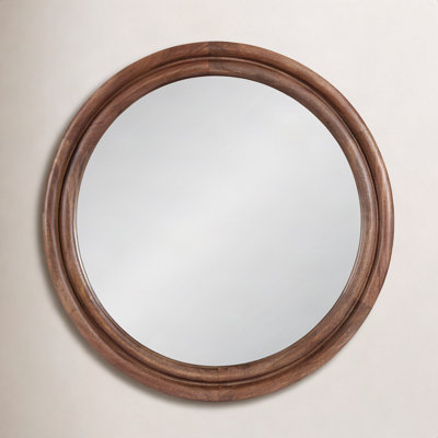 Larina Solid Wood Round Mirror