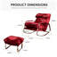 Fauteuil à bascule moderne en tissu avec repose-pieds, mousse haute résilience, structure en acier inoxydable