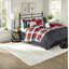 Luxurious 7-piece Red Herringbone Bedding Sets, Polyester, Farmhouse Style For Cozy Homes