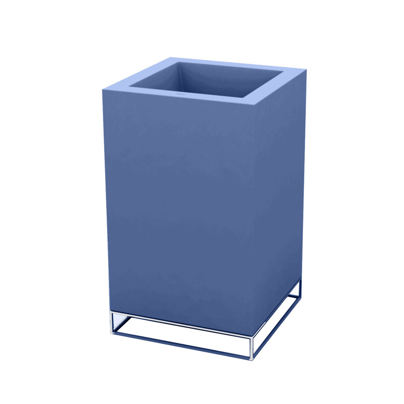 Vela High Resin Pot Planter, Steel, 35.5" H x 15.75" W x 15.75" D