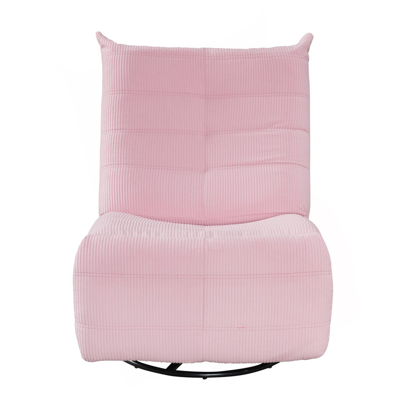 Georgena 31" Pink Corduroy Swivel Glider Recliner