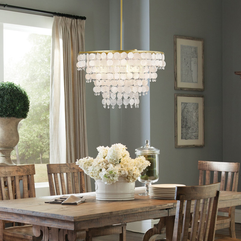 Ikraan 4 - Light Dimmable Tiered Chandelier, Gold