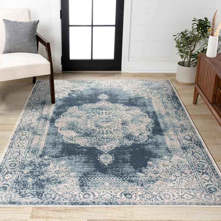 Rosalia Cottage Medallion Ivory/Blue Rug