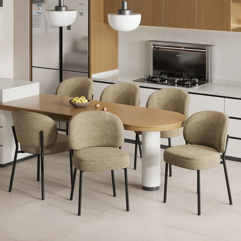 Chaise rembourrée avec assise rembourrée épaisse, Beige