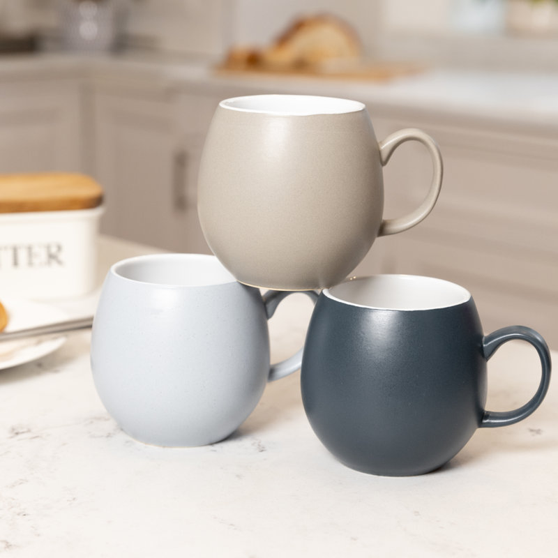 Pebble Stoneware Teacup, 4, Light Blue