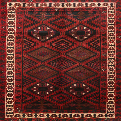 Tapis brun / rouge traditionnel