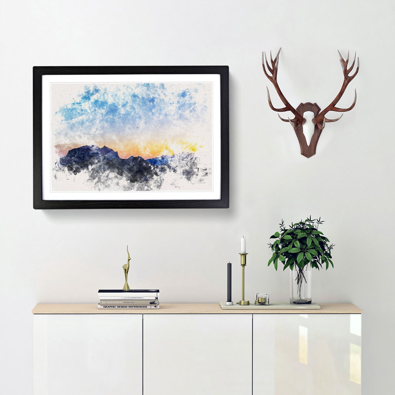 Mountain Range in Spain - Framed Print, Black Framed, 62cm H x 87cm W x 2cm D